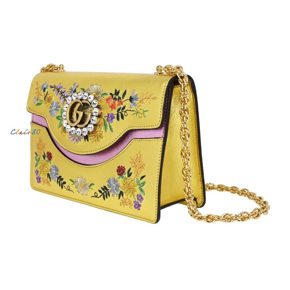 Gucci Handbags - Gucci GG Marmont Crystal Embroidered Leather